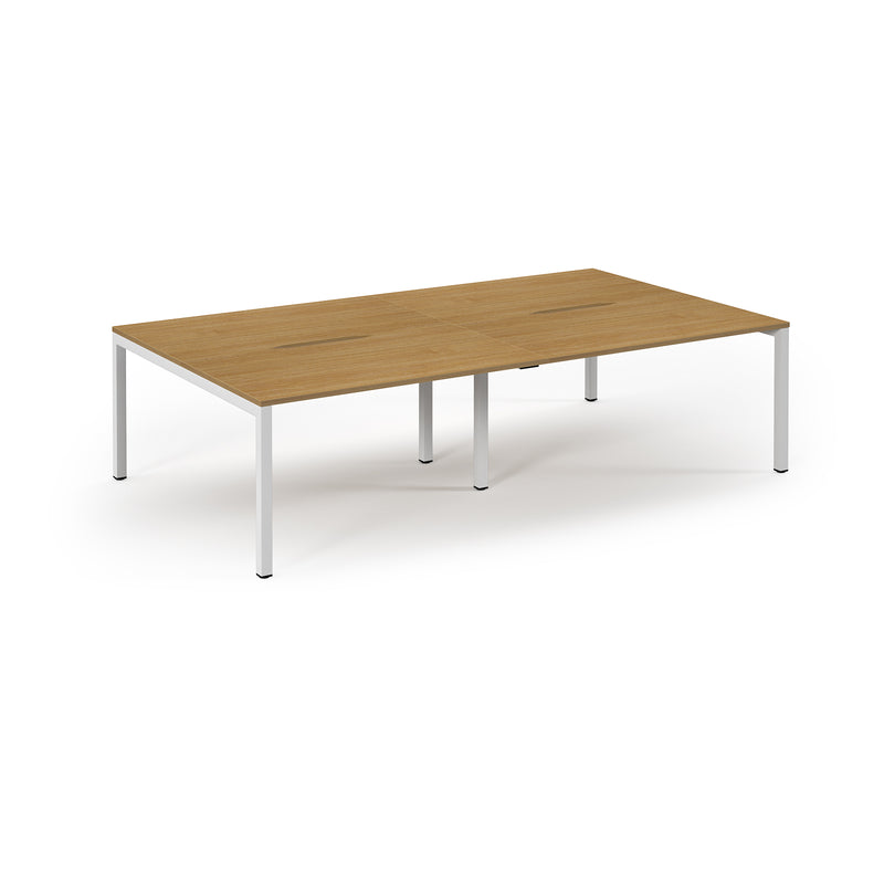 Connex Scalloped Double Back To Back Desks - Oak - NWOF