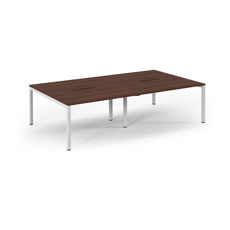 Connex Scalloped Double Back To Back Desks - Walnut - NWOF