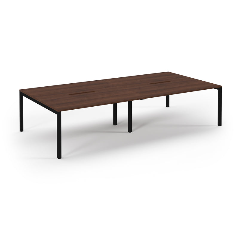 Connex Scalloped Double Back To Back Desks - Walnut - NWOF