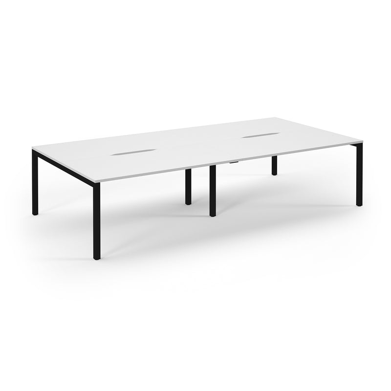 Connex Scalloped Double Back To Back Desks - White - NWOF