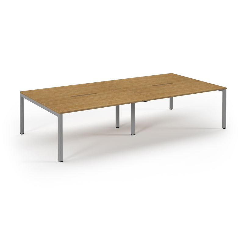 Connex Scalloped Double Back To Back Desks - Oak - NWOF