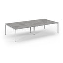 Connex Scalloped Double Back To Back Desks - Grey Oak - NWOF
