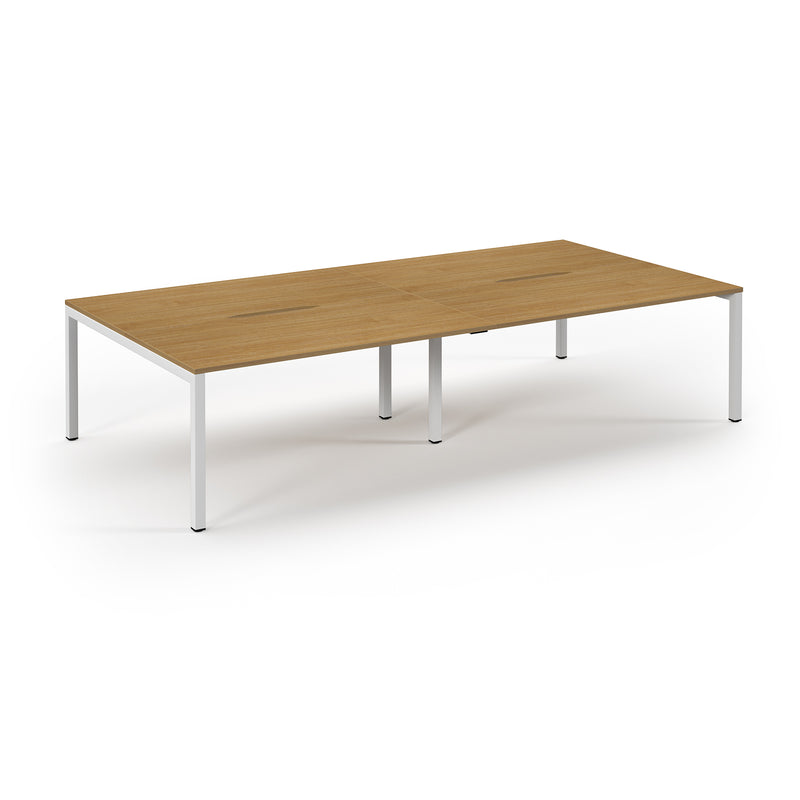 Connex Scalloped Double Back To Back Desks - Oak - NWOF