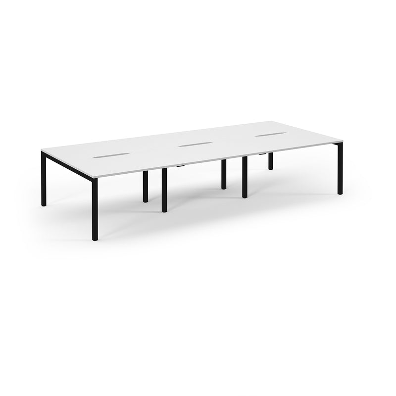 Connex Scalloped Triple Back To Back Desks - White - NWOF