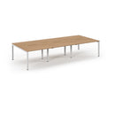 Connex Scalloped Triple Back To Back Desks - Beech - NWOF