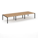 Connex Scalloped Triple Back To Back Desks - Beech - NWOF