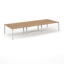 Connex Scalloped Triple Back To Back Desks - Beech - NWOF