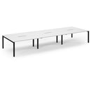 Connex Scalloped Triple Back To Back Desks - White - NWOF