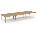 Connex Scalloped Triple Back To Back Desks - Beech - NWOF