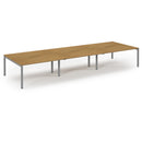 Connex Scalloped Triple Back To Back Desks - Oak - NWOF