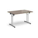 Rectangular Folding Leg Table With Straight Foot Rails - Barcelona Walnut - NWOF