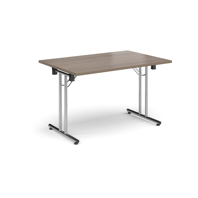Rectangular Folding Leg Table With Straight Foot Rails - Barcelona Walnut - NWOF