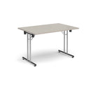 Rectangular Folding Leg Table With Straight Foot Rails - Light Grey - NWOF