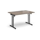 Rectangular Folding Leg Table With Straight Foot Rails - Barcelona Walnut - NWOF