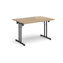 Rectangular Folding Leg Table With Straight Foot Rails - Kendal Oak - NWOF