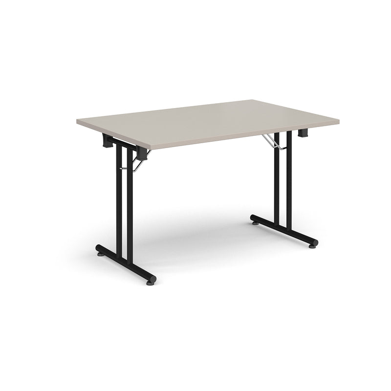 Rectangular Folding Leg Table With Straight Foot Rails - Light Grey - NWOF