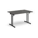 Rectangular Folding Leg Table With Straight Foot Rails - Onyx Grey - NWOF