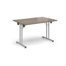 Rectangular Folding Leg Table With Straight Foot Rails - Barcelona Walnut - NWOF