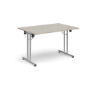 Rectangular Folding Leg Table With Straight Foot Rails - Light Grey - NWOF
