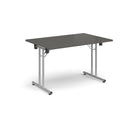 Rectangular Folding Leg Table With Straight Foot Rails - Onyx Grey - NWOF