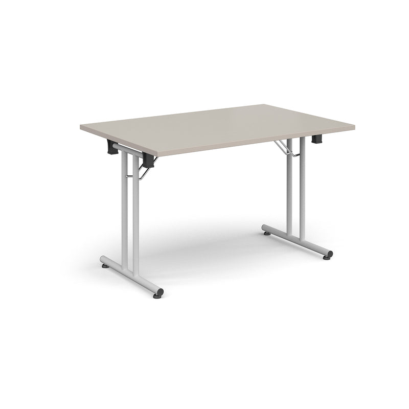 Rectangular Folding Leg Table With Straight Foot Rails - Light Grey - NWOF