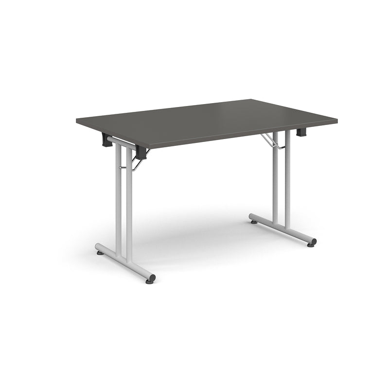 Rectangular Folding Leg Table With Straight Foot Rails - Onyx Grey - NWOF