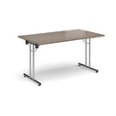Rectangular Folding Leg Table With Straight Foot Rails - Barcelona Walnut - NWOF