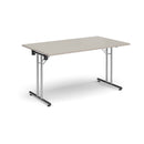 Rectangular Folding Leg Table With Straight Foot Rails - Light Grey - NWOF