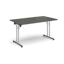 Rectangular Folding Leg Table With Straight Foot Rails - Onyx Grey - NWOF