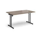 Rectangular Folding Leg Table With Straight Foot Rails - Barcelona Walnut - NWOF