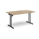 Rectangular Folding Leg Table With Straight Foot Rails - Kendal Oak - NWOF