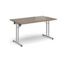 Rectangular Folding Leg Table With Straight Foot Rails - Barcelona Walnut - NWOF