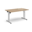 Rectangular Folding Leg Table With Straight Foot Rails - Kendal Oak - NWOF