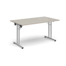 Rectangular Folding Leg Table With Straight Foot Rails - Light Grey - NWOF