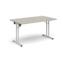 Rectangular Folding Leg Table With Straight Foot Rails - Light Grey - NWOF
