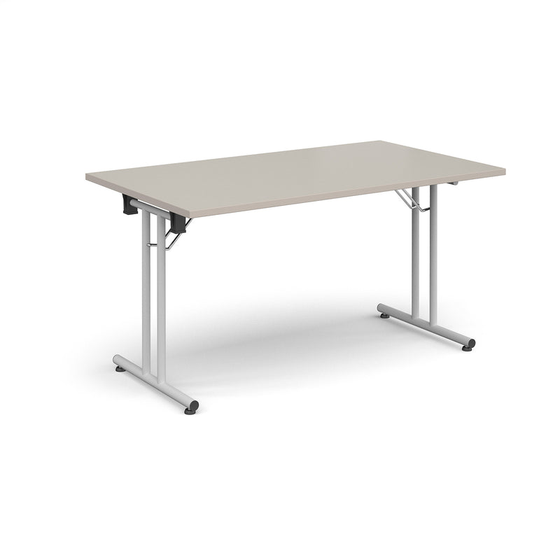 Rectangular Folding Leg Table With Straight Foot Rails - Light Grey - NWOF