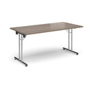 Rectangular Folding Leg Table With Straight Foot Rails - Barcelona Walnut - NWOF