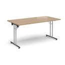 Rectangular Folding Leg Table With Straight Foot Rails - Kendal Oak - NWOF