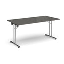 Rectangular Folding Leg Table With Straight Foot Rails - Onyx Grey - NWOF