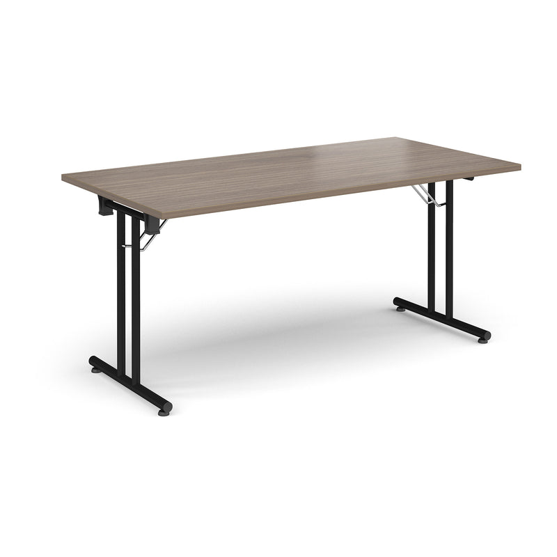 Rectangular Folding Leg Table With Straight Foot Rails - Barcelona Walnut - NWOF