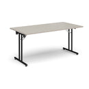 Rectangular Folding Leg Table With Straight Foot Rails - Light Grey - NWOF