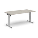 Rectangular Folding Leg Table With Straight Foot Rails - Light Grey - NWOF