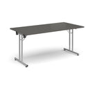 Rectangular Folding Leg Table With Straight Foot Rails - Onyx Grey - NWOF