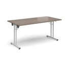 Rectangular Folding Leg Table With Straight Foot Rails - Barcelona Walnut - NWOF
