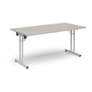 Rectangular Folding Leg Table With Straight Foot Rails - Light Grey - NWOF