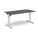 Rectangular Folding Leg Table With Straight Foot Rails - Onyx Grey - NWOF