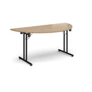 Semi Circular Folding Leg Table With Straight Foot Rails - Kendal Oak - NWOF
