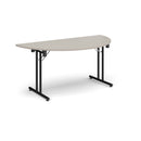 Semi Circular Folding Leg Table With Straight Foot Rails - Light Grey - NWOF