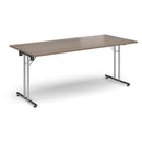 Rectangular Folding Leg Table With Straight Foot Rails - Barcelona Walnut - NWOF