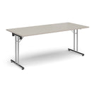 Rectangular Folding Leg Table With Straight Foot Rails - Light Grey - NWOF